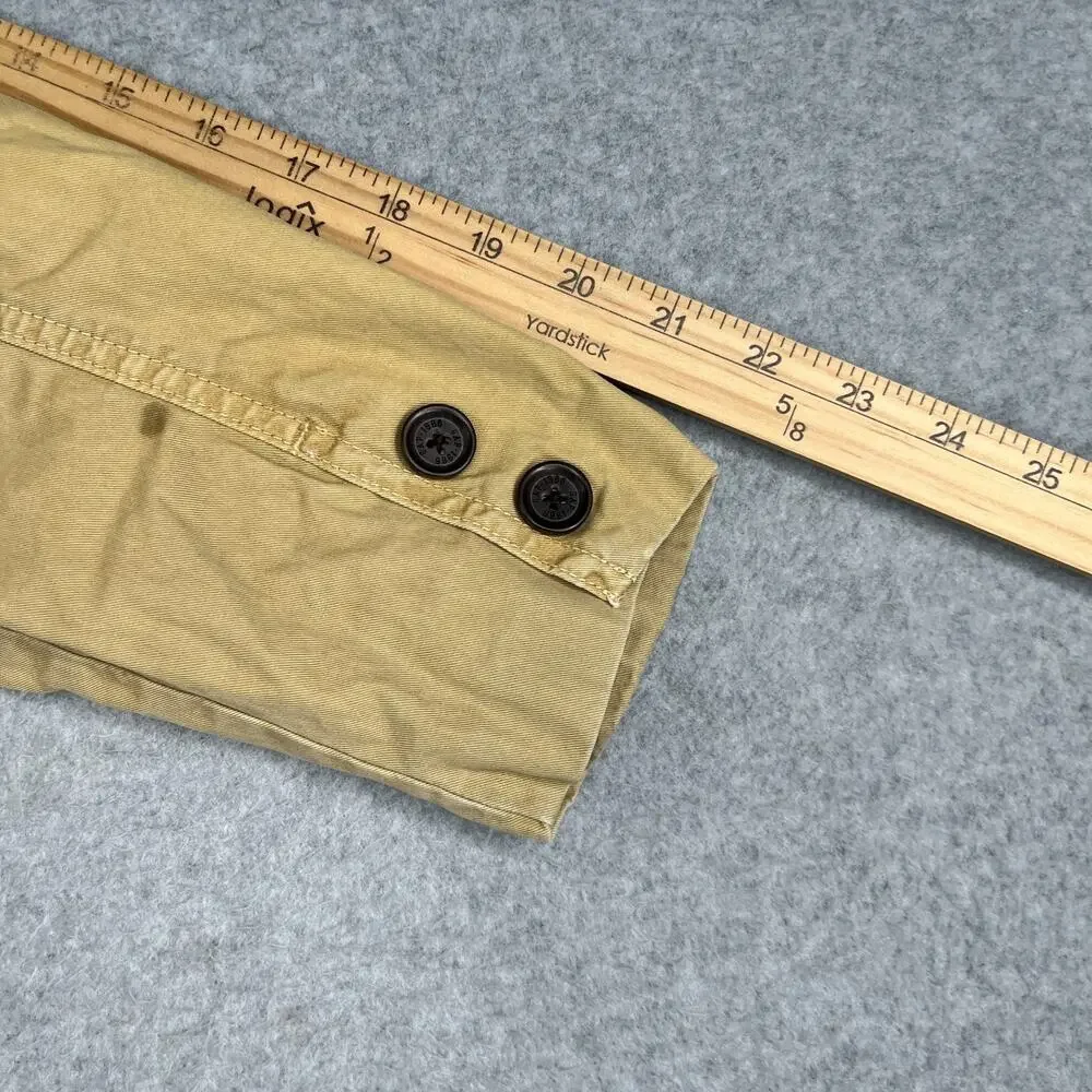 Gap Kids 3 Button Coat Youth XL Beige Canvas Pockets Casual Classic